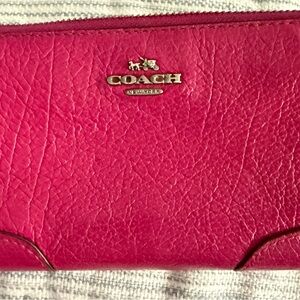 Coach Fuchsia Leather Wallet